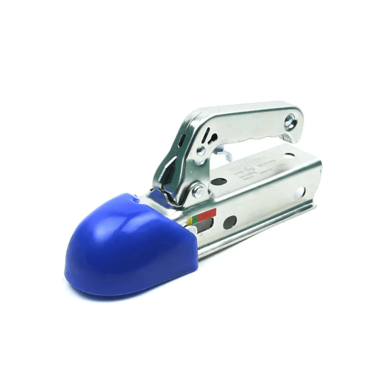 Trailer coupler head protective cover red and blue