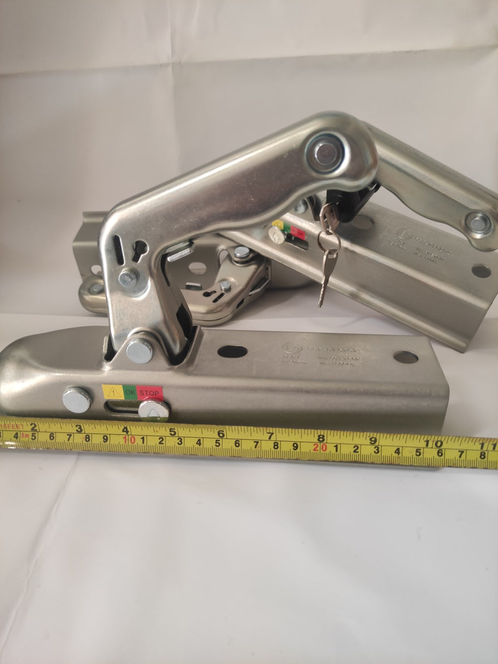 Trailer Hitch Coupling Straight Tongue Trailer Coupler 2in Hitch Ball 800kg Load Capacity for 2in Round Tube